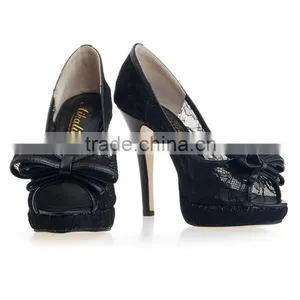 2016 New Designers Fashion Black Stiletto Lace Heels thumbnail-2