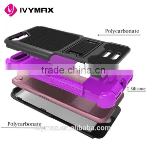 Low MOQ Hard Sheild Armor Combo Back Cover Case With Kickstand for Apple Iphone 7 Wholesale Cell Phone Case thumbnail-6
