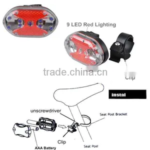 Waterproof Glow In The Dark G700 E17 Type Bicycle Zoomable Latern Lamp Light & 9 LED Rear Light Set thumbnail-6