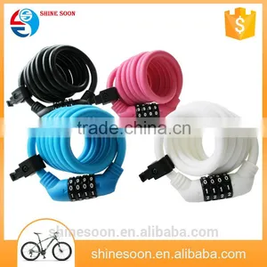 NEW Coiling Cable Key Bike Lock Curly Cable Lock Shinesoon Security Bicycle Lock thumbnail-4