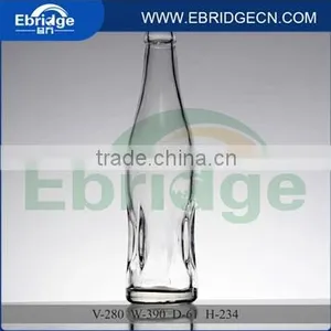 280ml Clear and Embossed Glass Beer Bottle With Crown Cap thumbnail-1