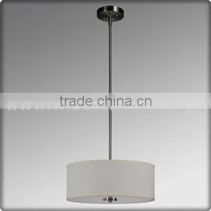 UL CUL Listed Drum Fabric Hanging Lamp In Brushed Nickel Finish C20069 thumbnail-1