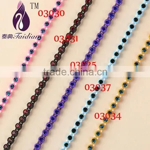 Gold Rhinestone Trim/3MM AB Stone Chain thumbnail-3