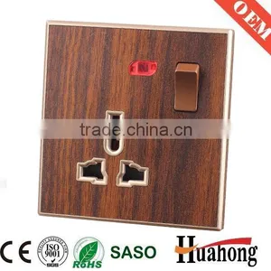 Double 13A Multi Function Grain of Wood Wall Socket With Switch thumbnail-6