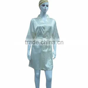 Ivory Sexy Silk Like Satin Bathrobe/nightgown thumbnail-1