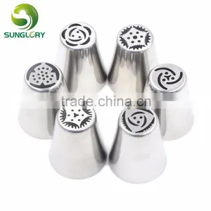 6pcs Stainless Steel Russian Tulip Nozzles Flower Icing Piping Tips Pastry Tubes Set thumbnail-3