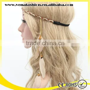 Indian Feather Elastic Hand Fashion Head Band thumbnail-1