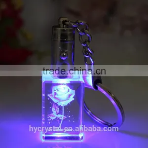Custom Cheap Clear Crystal Glass Emoji Led Reflective Keychain thumbnail-1