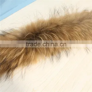 Factory Price Custom Size Accept Real Raccoon Fur Hood Trim Fur Collar thumbnail-5