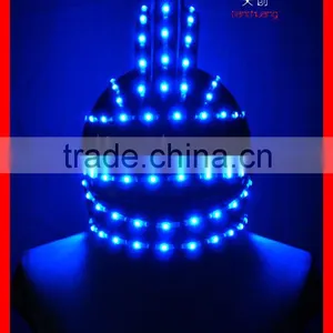 TC-0133 LED Robot Helmet, LED Tron Dance Helmet, Light up LED Helmet thumbnail-2
