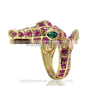 Fashion Jewelry Design Kingman Snake Shaped Crystal Rings thumbnail-1