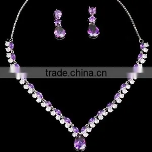 CZ Jewelry Amethyst Crystal Jewelry Set Costume Jewelry Spain thumbnail-1