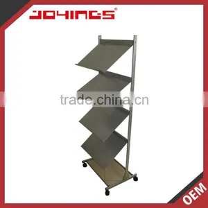 Floor Standing Easy to Move Metal Silver Color Library Shelves thumbnail-1
