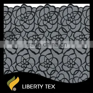 Double Gallon Full Embroidered Outline Rose Rigid Mesh Fabric Lace thumbnail-1