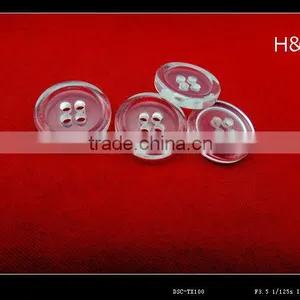24L Thin Edge Transparent 4 Hole Resin Button thumbnail-1