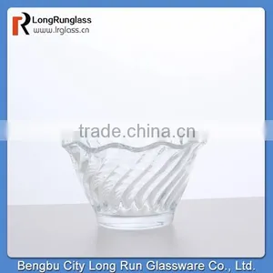 LongRun Home Use Glassware Round Bottom Wavy Mouth Salad Glass Bowl thumbnail-1
