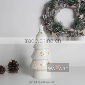 Electric Lighted Ceramic Christmas Tree With Star Carving thumbnail-4