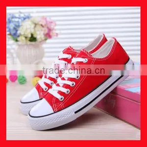 Plain Red Canvas Shoes Lady Flat Shoe for Cheap Hot Sale thumbnail-1