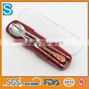 Colored Handle Stainless Steel Chopsticks Spoon thumbnail-1