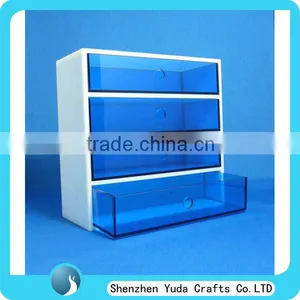 Home Decoration Blue Acrylic Storage Organizer Box, Plexiglass Acrylic Material 4 Drawer Box thumbnail-1