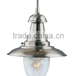 Value by Fisherman Single Pendant Light With Seeded Glass thumbnail-1