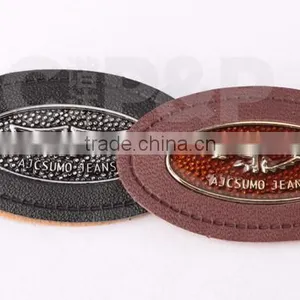 Oval Epoxy Custom Logo Down Jeans Leather Label for Jeans thumbnail-3