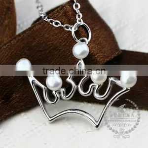 925 Sterling Silver Hollow Crown With Pearls Creative Pendant Necklace Fashion Women Necklace Jewelry 6360459 thumbnail-3