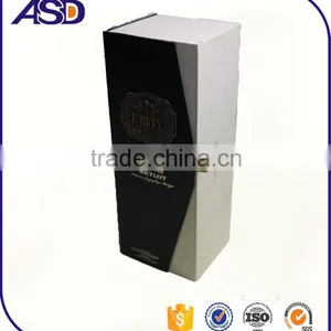 Magnetic Folding One Bottle Carrier/paper Wine Box Customized Logo Printing thumbnail-1
