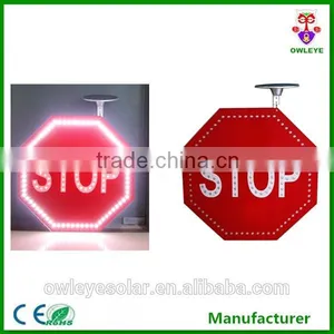 LED Solar Warning Stop Paddle /Roadside Warning Board Solar Energy thumbnail-1