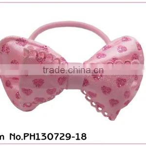 Cute Girls Pink Bowknot Scrunchie With Bow Tie thumbnail-1