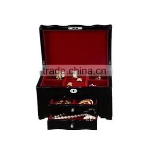 Chinese Factories Wholesale Custom Luxurious Wooden Jewelry Box, Black Drawer Storage Box thumbnail-3