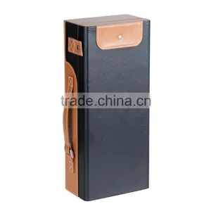 Chinese Factories Wholesale Custom PU Leather Single Bottled Wine Box, Black Beautiful Gift Box thumbnail-1