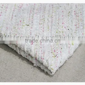 2016 Fashion White Thick Tweed Fabric, Heavy Woolen Tweed Fabric for Winter Garment thumbnail-6
