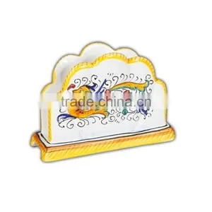 Personalized Handmade Color Glazed Decorative Italian Ceramic Napkin Holder thumbnail-1