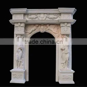 White Marble Door Surround Carving thumbnail-1
