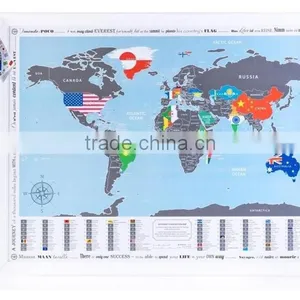 New World Map With Scratch off Flags Edition Tube Packaging Scratch Travel World Map AMA-13 thumbnail-1