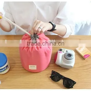 New Han Edition Cylinder Large Volume Waterproof Draw String Washing Digital Multifunctional Travel to Receive Cosmetic Bag thumbnail-5
