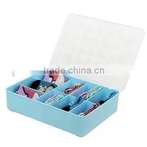 Colorful 9Lattices Plastic With Covered Underware Storage Box thumbnail-1