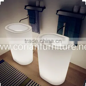 Ice White Translucent Bathroom Stand Basin thumbnail-1