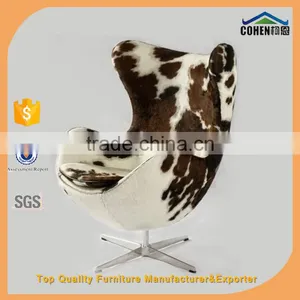 Vintage Living Room Furniture Egg Chairs With Aluminium Back thumbnail-1