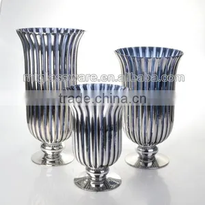 Home Decortative Red & Silver Colored Holiday Silver Blue Holiday Hurricane Lamp thumbnail-1