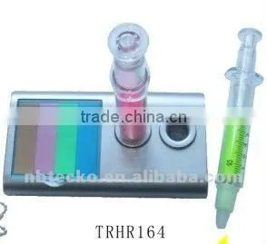 Syringe Shape Highlighter Pen With Memo Pad thumbnail-1