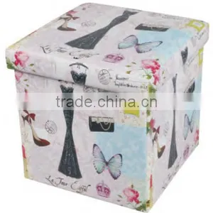 Beautiful Design Printing Shoes Storage Foot Stool For Cloakroom thumbnail-2