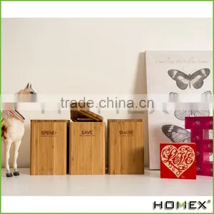 Bamboo Piggy Bank Money Saving Box Homex BSCI/Factory thumbnail-6