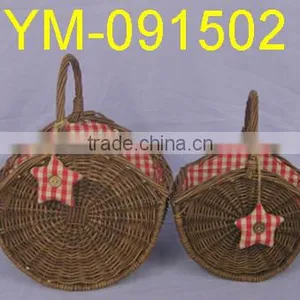Unpeeled Rustic Fancy Lined Willow Baskets for Gift thumbnail-1