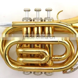 Chinese Cheap Gold Pocket Trumpet thumbnail-3