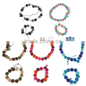 2017 Hot New Products Website China Supplier Wedding Promotional Gift Felt Fabirc Colorful Bead Landing Bracelet Design thumbnail-1