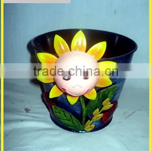 Metal Flower Pot Garden Home With 3D Metal Application Iron Flower Pot Stand thumbnail-6