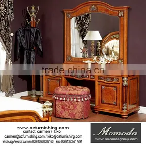 YB29 Bedroom Furniture Wooden Dressers Set Drawer Antique Dressing Table With Mirror Stool thumbnail-1