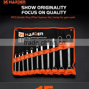 Chrome Vanadium 11 Pcs Double Ring Offset Spanner Tools Harden Brand thumbnail-1